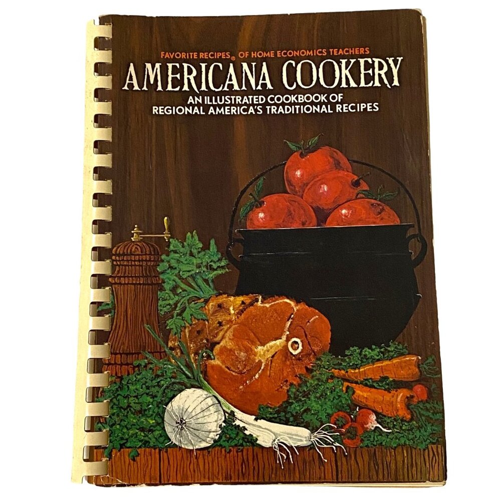 Vtg 70s Americana Cookery Spiral‎ Bound Cookbook Regional Recipes Kitchen Foodie